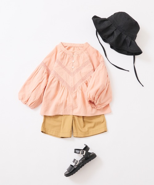 CIAOPANIC TYPY（チャオパニックティピー）の「【KIDS】レース切替コットンボイルボリュームスリーブ2WAYブラウス（シャツ/ブラウス・キッズ・ブラウン/ピンク/ブルー・S/M/L/XL/XXL）」の18枚目の写真