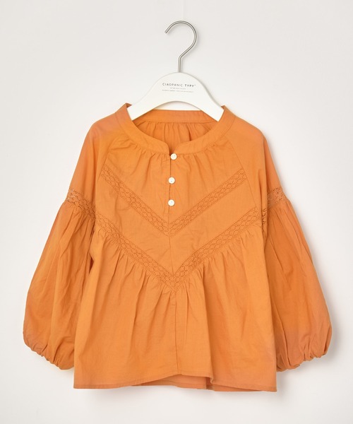 CIAOPANIC TYPY（チャオパニックティピー）の「【KIDS】レース切替コットンボイルボリュームスリーブ2WAYブラウス（シャツ/ブラウス・キッズ・ブラウン/ピンク/ブルー・S/M/L/XL/XXL）」の16枚目の写真