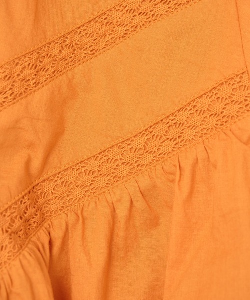 CIAOPANIC TYPY（チャオパニックティピー）の「【KIDS】レース切替コットンボイルボリュームスリーブ2WAYブラウス（シャツ/ブラウス・キッズ・ブラウン/ピンク/ブルー・S/M/L/XL/XXL）」の11枚目の写真