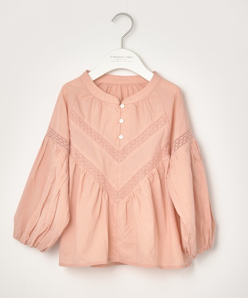 CIAOPANIC TYPY（チャオパニックティピー）の「【KIDS】レース切替コットンボイルボリュームスリーブ2WAYブラウス（シャツ/ブラウス・キッズ・ブラウン/ピンク/ブルー・S/M/L/XL/XXL）」の20枚目の写真
