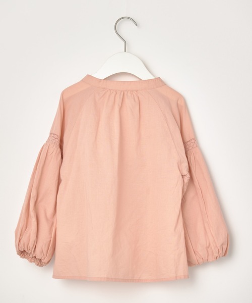 CIAOPANIC TYPY（チャオパニックティピー）の「【KIDS】レース切替コットンボイルボリュームスリーブ2WAYブラウス（シャツ/ブラウス・キッズ・ブラウン/ピンク/ブルー・S/M/L/XL/XXL）」の4枚目の写真