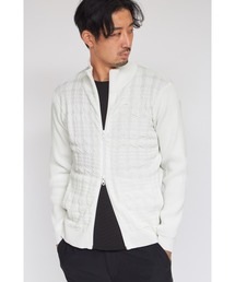 HIGH STREET | HIGH STREET∴フクレチェックスタンドZIPニット(ニット/セーター)