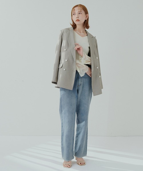 natural couture(ナチュラルクチュール)の「前後2WAY袖口レースリブニット(ニット/セーター・レディース・グレイッシュベージュ/オフホワイト/ブラック/ネイビー/ラベンダー/オレンジ・FREE)」の11枚目の写真