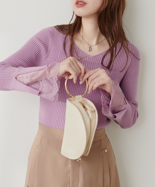 ★未使用　JUSGLITTY 前後2WAY袖レースニット JUSGLITTY（ジャスグリッティー）の「前後2WAY袖レース