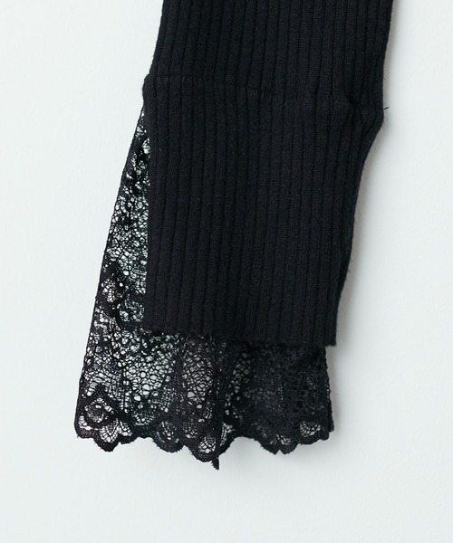 natural couture(ナチュラルクチュール)の「前後2WAY袖口レースリブニット(ニット/セーター・レディース・グレイッシュベージュ/オフホワイト/ブラック/ネイビー/ラベンダー/オレンジ・FREE)」の22枚目の写真