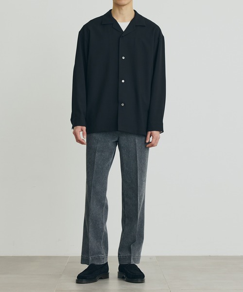 PUBLIC TOKYO（パブリックトウキョウ）の「GRクロスオープンカラーシャツ（シャツ/ブラウス・メンズ・サックスブルー/ベージュ/ブラック/ミント/グレー・1/2/3）」の6枚目の写真