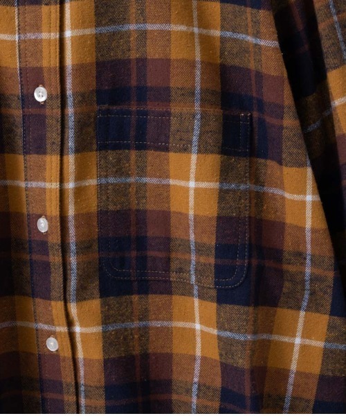 NAVY（ネイビー）の「ネルチェックシャツ（シャツ/ブラウス・レディース・ブラウン/ブラック/ネイビー/マスタード/レッド・L/M）」の18枚目の写真