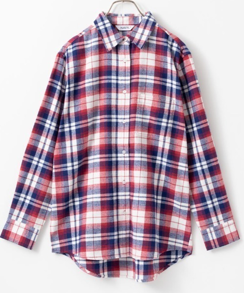 NAVY（ネイビー）の「ネルチェックシャツ（シャツ/ブラウス・レディース・ブラウン/ブラック/ネイビー/マスタード/レッド・L/M）」の20枚目の写真