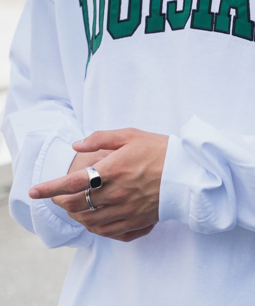 WEGO(ウィゴー)の「WEGO/【2点セット】アクセ付きグラフィックロンT(Tシャツ/カットソー・メンズ・ブラック/ホワイト/ダークグリーン・LARGE/MEDIUM)」の13枚目の写真