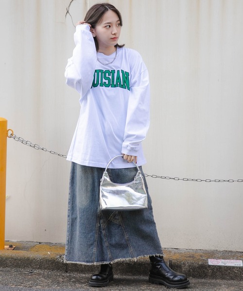 WEGO(ウィゴー)の「WEGO/【2点セット】アクセ付きグラフィックロンT(Tシャツ/カットソー・メンズ・ブラック/ホワイト/ダークグリーン・LARGE/MEDIUM)」の7枚目の写真