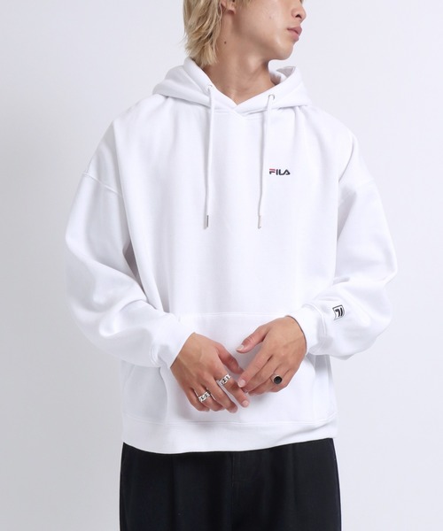 FILA（フィラ）ワンポイントロゴ刺繍 無地 裏起毛スウェット