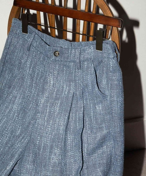 NILWAY（ニルウェイ）の「ツイードハンドフリンジ袴ワイドスラックス/ ワイドパンツ（スラックス・メンズ・ブラック/ブルー/ライトグレー/ブラック×ホワイト・LARGE/SMALL/MEDIUM）」の8枚目の写真