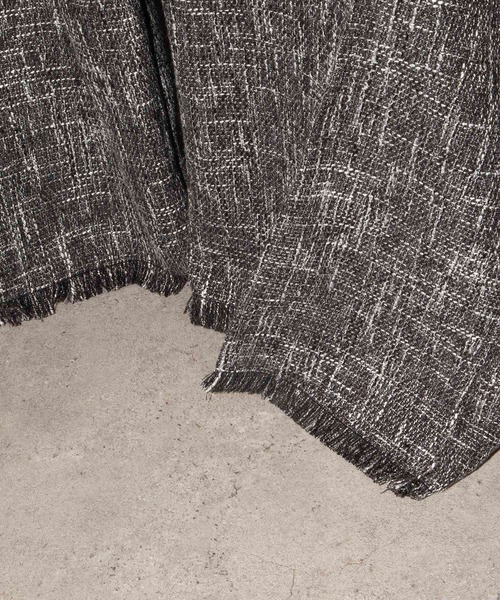 NILWAY（ニルウェイ）の「ツイードハンドフリンジ袴ワイドスラックス/ ワイドパンツ（スラックス・メンズ・ブラック/ブルー/ライトグレー/ブラック×ホワイト・LARGE/SMALL/MEDIUM）」の10枚目の写真