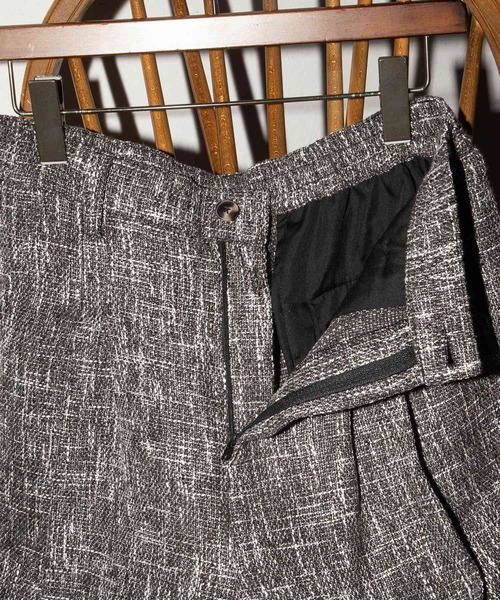 NILWAY（ニルウェイ）の「ツイードハンドフリンジ袴ワイドスラックス/ ワイドパンツ（スラックス・メンズ・ブラック/ブルー/ライトグレー/ブラック×ホワイト・LARGE/SMALL/MEDIUM）」の11枚目の写真
