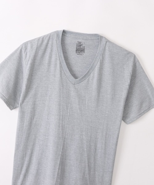 HANES(ヘインズ)の「【Hanes/ヘインズ】メンズ 【2枚組】RS VネックTシャツ(その他アンダーウェア/インナー・メンズ・ヘザーグレー/ブラック/ホワイト・LARGE/MEDIUM/X-LARGE)」の12枚目の写真