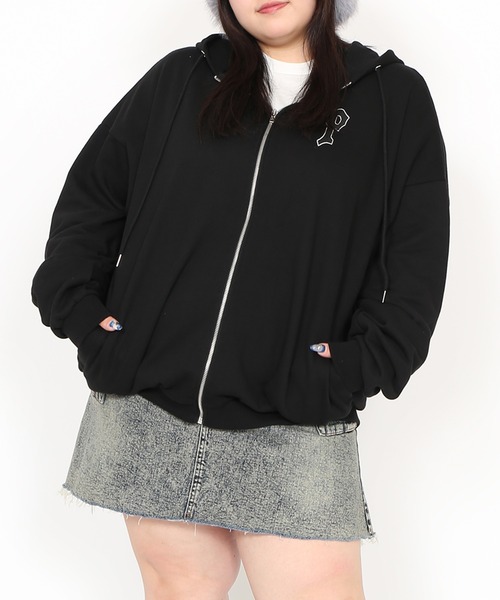 PUNYUS（プニュズ）の「ケルベロスビッグジップパーカー（パーカー・レディース・杢グレー/ブラック・2/3/4）」の11枚目の写真