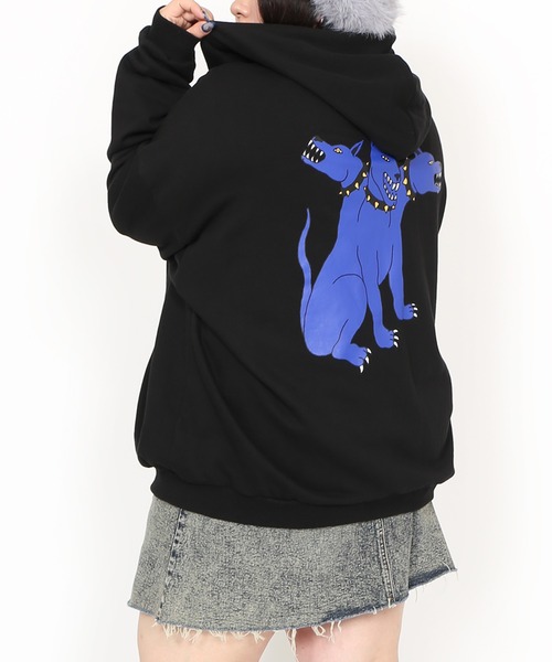 PUNYUS（プニュズ）の「ケルベロスビッグジップパーカー（パーカー・レディース・杢グレー/ブラック・2/3/4）」の13枚目の写真