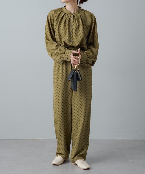 PUAL CE CIN（ピュアルセシン）の「ドットプリント イージーパンツ（その他パンツ・レディース・ブラック/カーキ・FREE）」の9枚目の写真