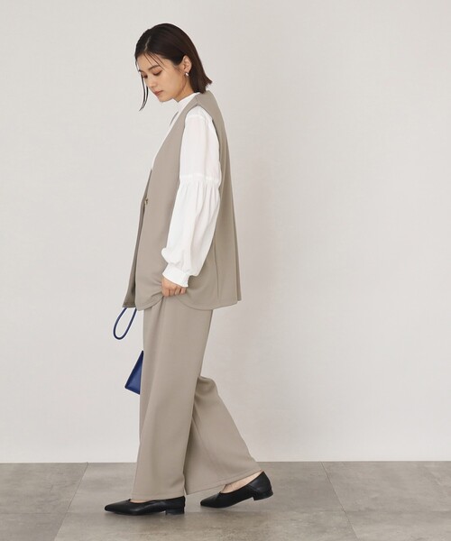 THE SHOP TK （ザ ショップ ティーケー ）の「◆【らくに決まる/2点SET】ジレ&ワイドパンツ/手洗い可（ベスト・レディース・ダークブラウン/ブラック/ライトベージュ・13/12）」の6枚目の写真