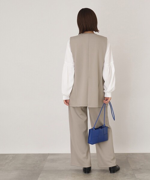 THE SHOP TK （ザ ショップ ティーケー ）の「◆【らくに決まる/2点SET】ジレ&ワイドパンツ/手洗い可（ベスト・レディース・ダークブラウン/ブラック/ライトベージュ・13/12）」の7枚目の写真