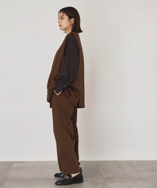 THE SHOP TK （ザ ショップ ティーケー ）の「◆【らくに決まる/2点SET】ジレ&ワイドパンツ/手洗い可（ベスト・レディース・ダークブラウン/ブラック/ライトベージュ・13/12）」の9枚目の写真