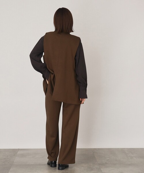 THE SHOP TK （ザ ショップ ティーケー ）の「◆【らくに決まる/2点SET】ジレ&ワイドパンツ/手洗い可（ベスト・レディース・ダークブラウン/ブラック/ライトベージュ・13/12）」の10枚目の写真