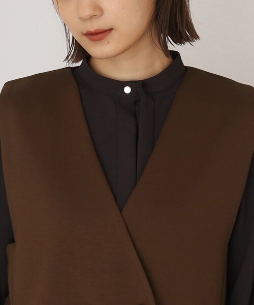 THE SHOP TK （ザ ショップ ティーケー ）の「◆【らくに決まる/2点SET】ジレ&ワイドパンツ/手洗い可（ベスト・レディース・ダークブラウン/ブラック/ライトベージュ・13/12）」の17枚目の写真