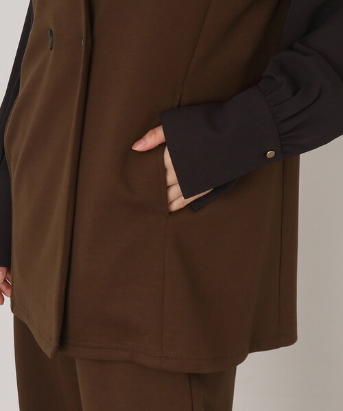 THE SHOP TK （ザ ショップ ティーケー ）の「◆【らくに決まる/2点SET】ジレ&ワイドパンツ/手洗い可（ベスト・レディース・ダークブラウン/ブラック/ライトベージュ・13/12）」の19枚目の写真