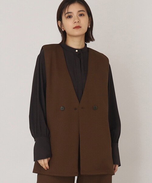 THE SHOP TK （ザ ショップ ティーケー ）の「◆【らくに決まる/2点SET】ジレ&ワイドパンツ/手洗い可（ベスト・レディース・ダークブラウン/ブラック/ライトベージュ・13/12）」の20枚目の写真