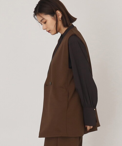 THE SHOP TK （ザ ショップ ティーケー ）の「◆【らくに決まる/2点SET】ジレ&ワイドパンツ/手洗い可（ベスト・レディース・ダークブラウン/ブラック/ライトベージュ・13/12）」の21枚目の写真
