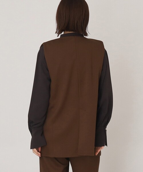 THE SHOP TK （ザ ショップ ティーケー ）の「◆【らくに決まる/2点SET】ジレ&ワイドパンツ/手洗い可（ベスト・レディース・ダークブラウン/ブラック/ライトベージュ・13/12）」の22枚目の写真