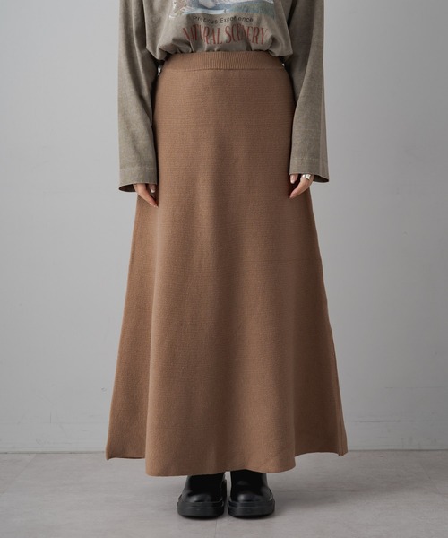 PUAL CE CIN（ピュアルセシン）の「フレアニットスカート（スカート・レディース・ブラック/ベージュ/グレー・FREE）」の20枚目の写真