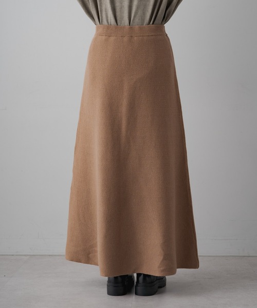 PUAL CE CIN（ピュアルセシン）の「フレアニットスカート（スカート・レディース・ブラック/ベージュ/グレー・FREE）」の22枚目の写真
