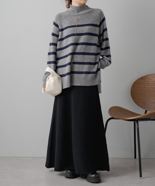 PUAL CE CIN（ピュアルセシン）の「フレアニットスカート（スカート・レディース・ブラック/ベージュ/グレー・FREE）」の17枚目の写真