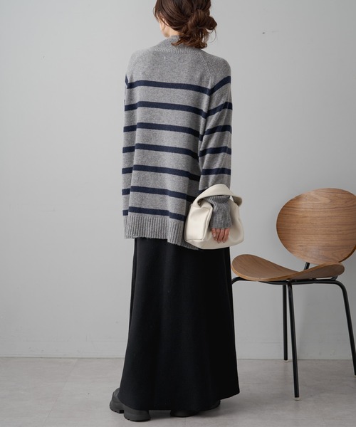 PUAL CE CIN（ピュアルセシン）の「フレアニットスカート（スカート・レディース・ブラック/ベージュ/グレー・FREE）」の19枚目の写真