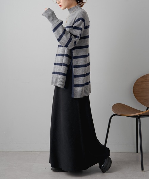 PUAL CE CIN（ピュアルセシン）の「フレアニットスカート（スカート・レディース・ブラック/ベージュ/グレー・FREE）」の18枚目の写真