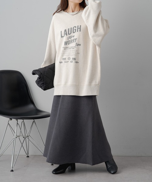 PUAL CE CIN（ピュアルセシン）の「フレアニットスカート（スカート・レディース・ブラック/ベージュ/グレー・FREE）」の13枚目の写真