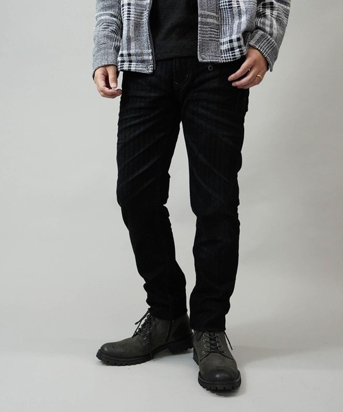 HIDEAWAYS NICOLE（ハイダウェイニコル）の「フロッキープリントデニム（デニムパンツ・メンズ・ブルー系その他/ブラック系その他/ブルー系その他2・SMALL/LARGE/MEDIUM/X-LARGE）」の2枚目の写真