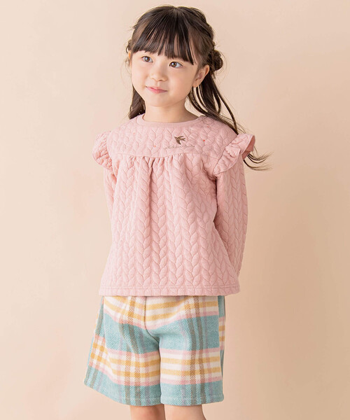 Noeil aime BeBe（ノイユエイムベベ）の「モッサチェックキュロットスカート(90~130cm)（その他パンツ・キッズ・オレンジ系その他/ブルー系その他・110cm/130cm/100cm/120cm/90cm）」の5枚目の写真