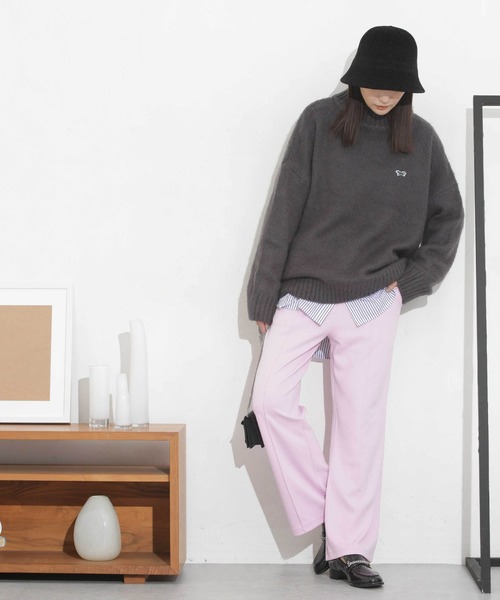 NANO universe(ナノユニバース)の「センタープレスカットポンチパンツ(その他パンツ・レディース・ブラック/グレー系その他4/パープル・FREE)」の13枚目の写真