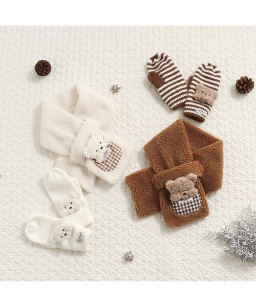 apres les cours（アプレレクール）の「tiny bear手袋（手袋・キッズ・その他2/アイボリー・95/120）」の6枚目の写真