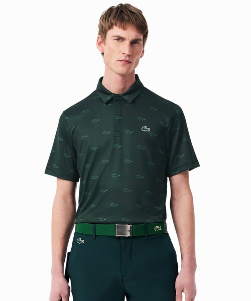 LACOSTE（ラコステ）の「UVカット ミニマム総柄プリント 比翼仕立て ウルトラドライ ゴルフポロシャツ（ポロシャツ・メンズ・ブラウン/グリーン/ネイビー/ホワイト/ライトブルー/ダークグリーン/オフホワイト/ダークブルー/ロイヤルブルー/レッド/スカイブルー/カーキ/ワイン/ホワイト系その他/ブルー系その他/モスグリーン/ホワイト系その他2/アクア/ベージュ/グレイッシュブルー/ライトピンク/オリーブ・5/3/2/4）」の8枚目の写真