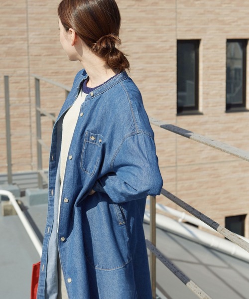 専用新品　PARICIパーリッシィ ライトオンスデニム スタンドシャツジャケット PAR ICI パーリッシィ ライトオンスデニム スタンドシャツ