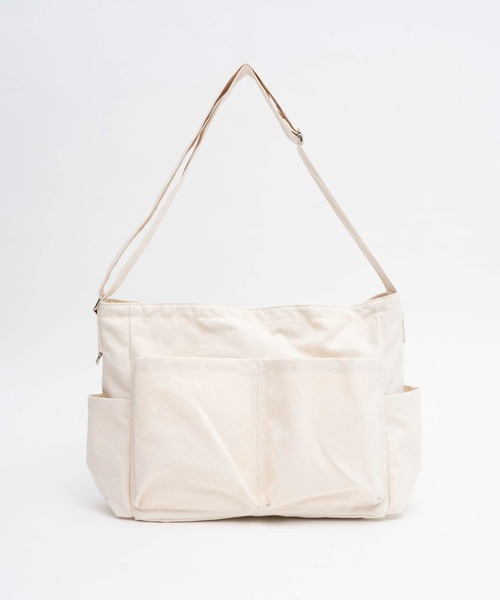 WEGO（ウィゴー）の「WEGO/立体ポケットキャンバスショルダー（ショルダーバッグ・レディース・ブラック/ナチュラル/ダークグレー/ライトインディゴブルー・FREE）」の18枚目の写真