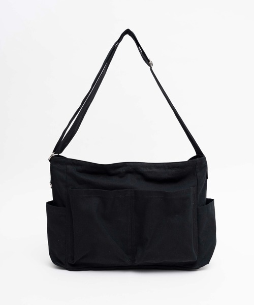 WEGO（ウィゴー）の「WEGO/立体ポケットキャンバスショルダー（ショルダーバッグ・レディース・ブラック/ナチュラル/ダークグレー/ライトインディゴブルー・FREE）」の17枚目の写真