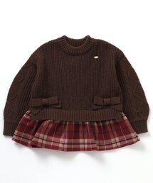 apres les cours | 【リンク可能・洗える】チェックドッキングニット(ニット/セーター)
