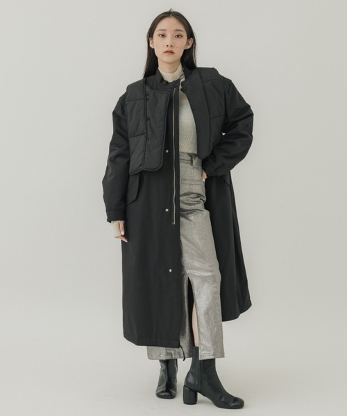 Ameri（アメリ）の「【AMERI/アメリ】MANY WAY QUILT MODS COAT（モッズコート・レディース・ブラック・S/M）」の8枚目の写真