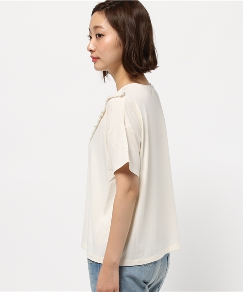 チチカカ(チチカカ)の「フリンジカットソ-Tシャツ フリンジアイテム(Tシャツ/カットソー・レディース・ワインレッド/ネイビー/カーキ/オフホワイト・FREE)」の6枚目の写真