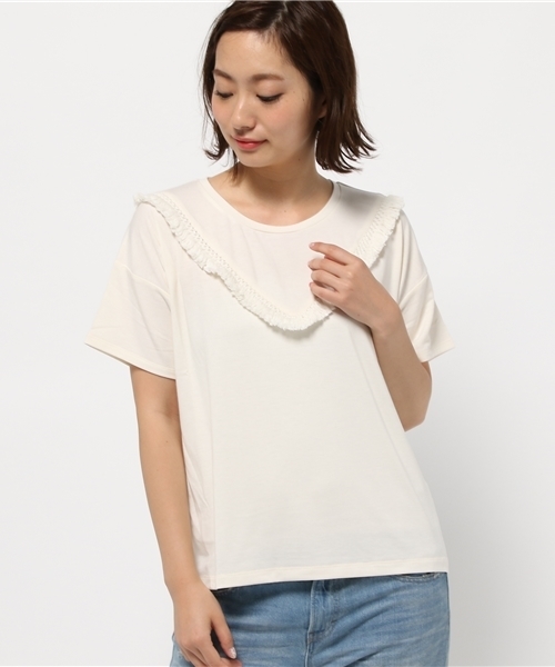 チチカカ(チチカカ)の「フリンジカットソ-Tシャツ フリンジアイテム(Tシャツ/カットソー・レディース・ワインレッド/ネイビー/カーキ/オフホワイト・FREE)」の13枚目の写真