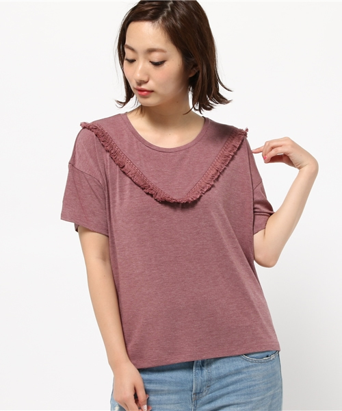 チチカカ(チチカカ)の「フリンジカットソ-Tシャツ フリンジアイテム(Tシャツ/カットソー・レディース・ワインレッド/ネイビー/カーキ/オフホワイト・FREE)」の16枚目の写真